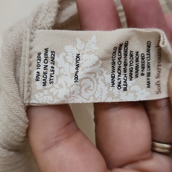 Soft Surroundings Size large Flowy Top With Open Bow Detail Lagenlook Coastal - Picture 8 of 12